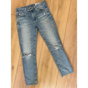 AG Jeans The Prima Crop‎ Ripped Distressed Raw Hem Denim Jeans Size 26